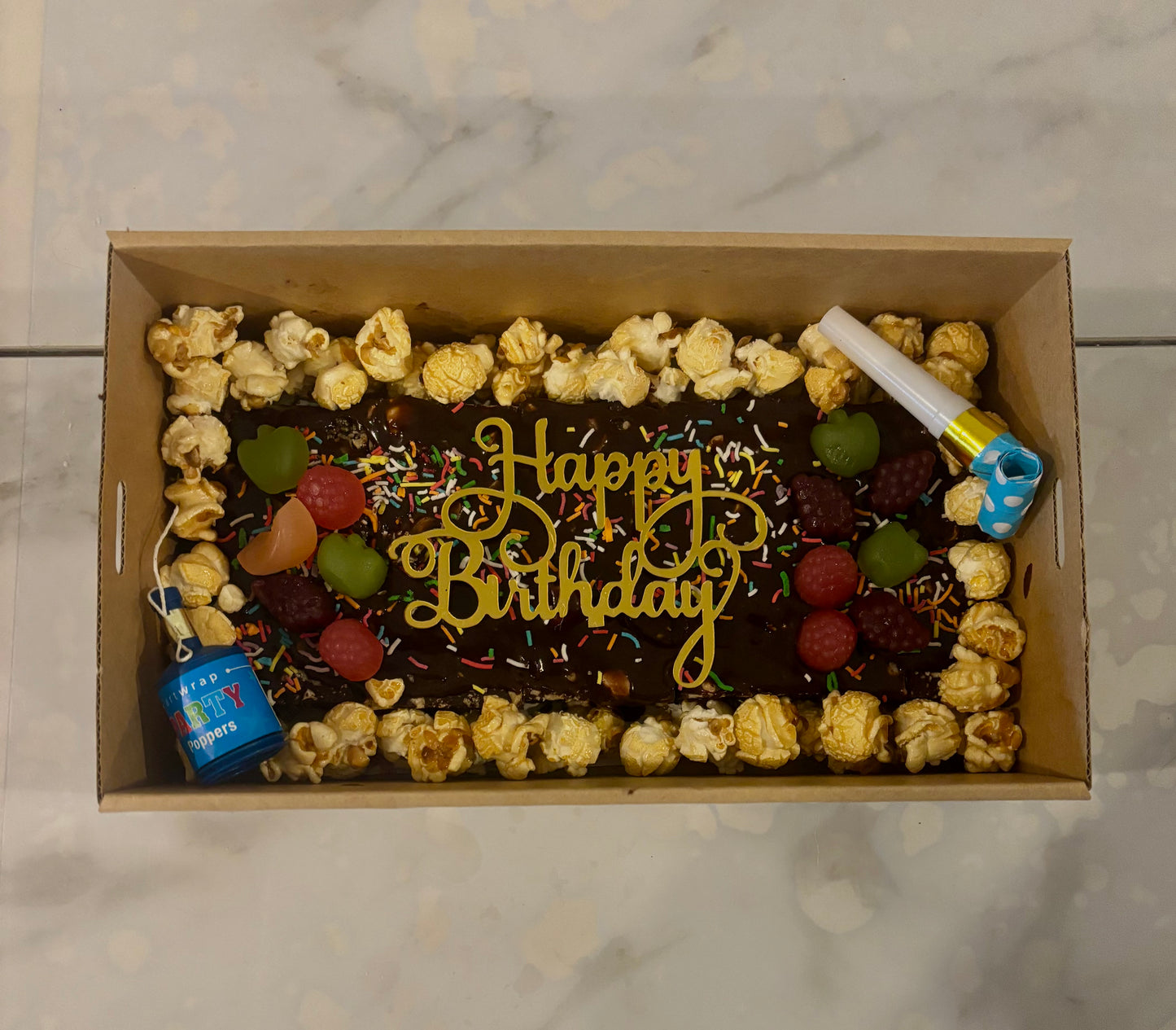 Vegan Birthday Brownie Block Gift Box