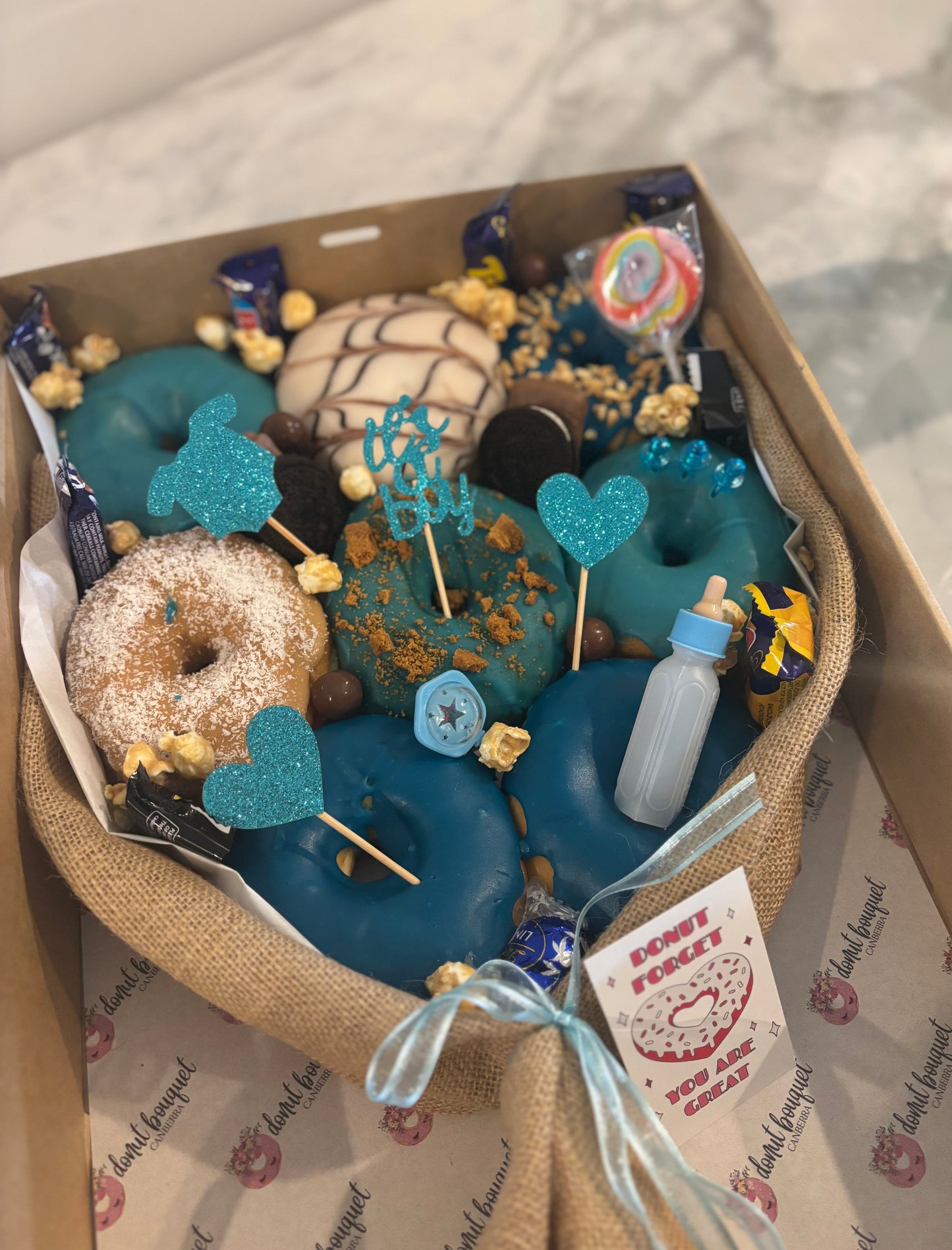Baby Boy Gift Donut Bouquet