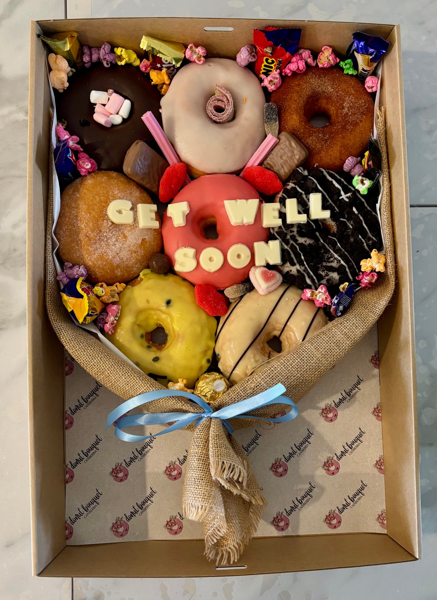 Custom Message Gift Donut Bouquet