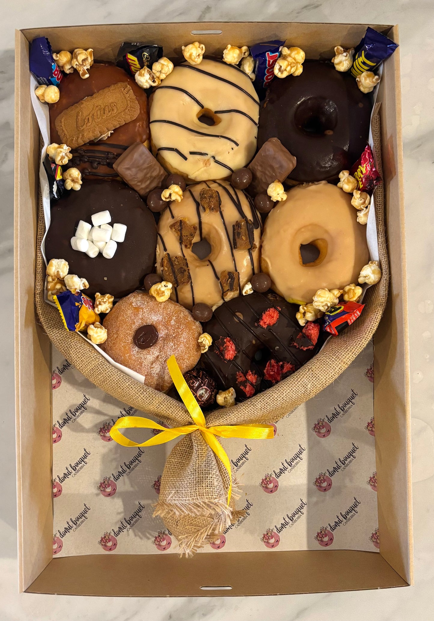 Chocolate & Caramel Donut Bouquet Gift Box