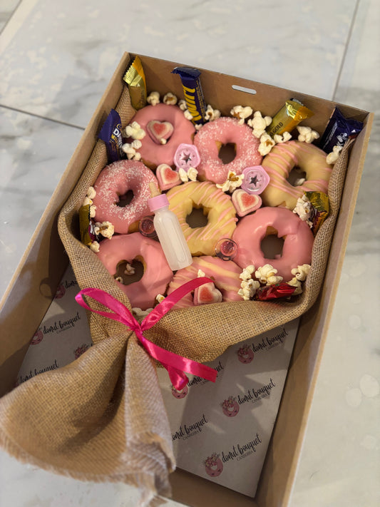 Gluten Free Baby Girl Gift Donut Bouquet [Medium]