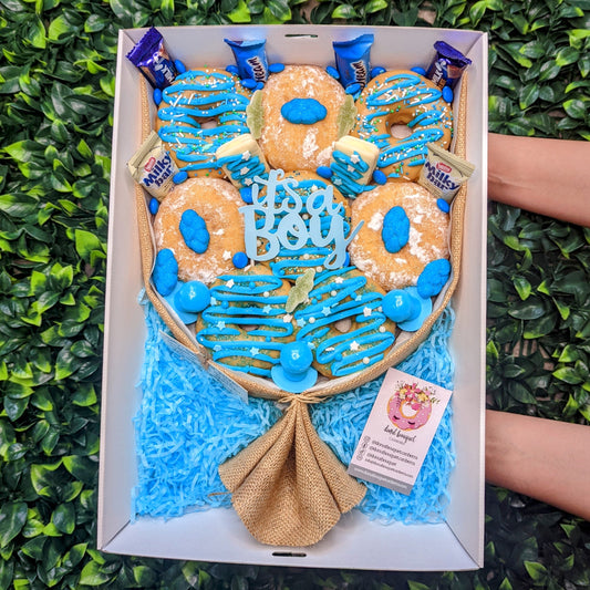 Gluten Free Baby Boy Gift Donut Bouquet [Medium]